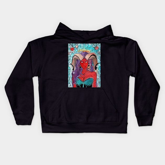 Ruby of the sea Kids Hoodie by paintchips